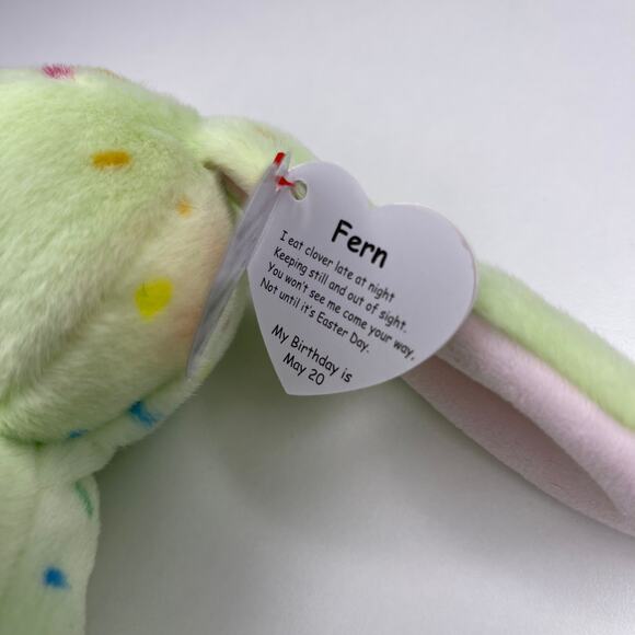 Set of 2 Ty Beanie Bellies FERN + Boo's MARIGOLD Green Easter Bunny Yellow Chick - Picture 4 of 8